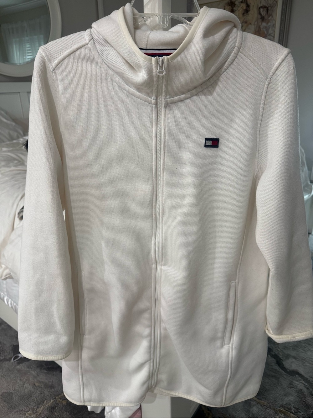 Tommy Hilfiger Cream Zip-Up Hoodie